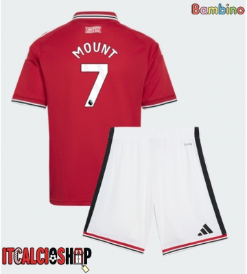 Manchester United Mason Mount #7 Prima Maglia Bambino 2026-27 Manica Corta (+ Pantaloni corti)